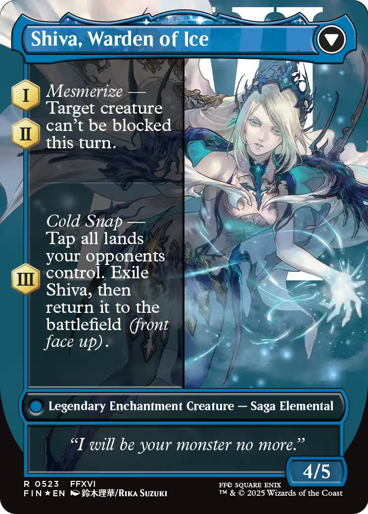 Jill, Shiva's Dominant (Borderless) (Surge Foil) (FIN-523) - FINAL FANTASY: (enchantment) Foil