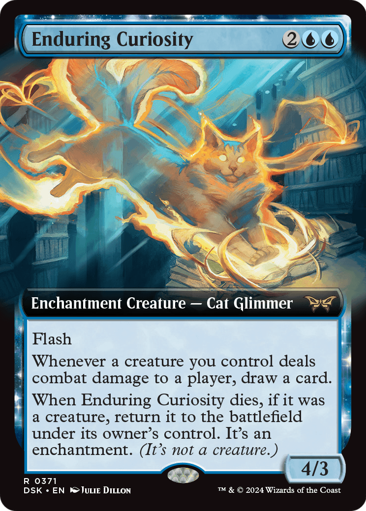 Enduring Curiosity (Extended Art) (DSK-371) - Duskmourn: House of Horror: (Extended Art, enchantment) Foil