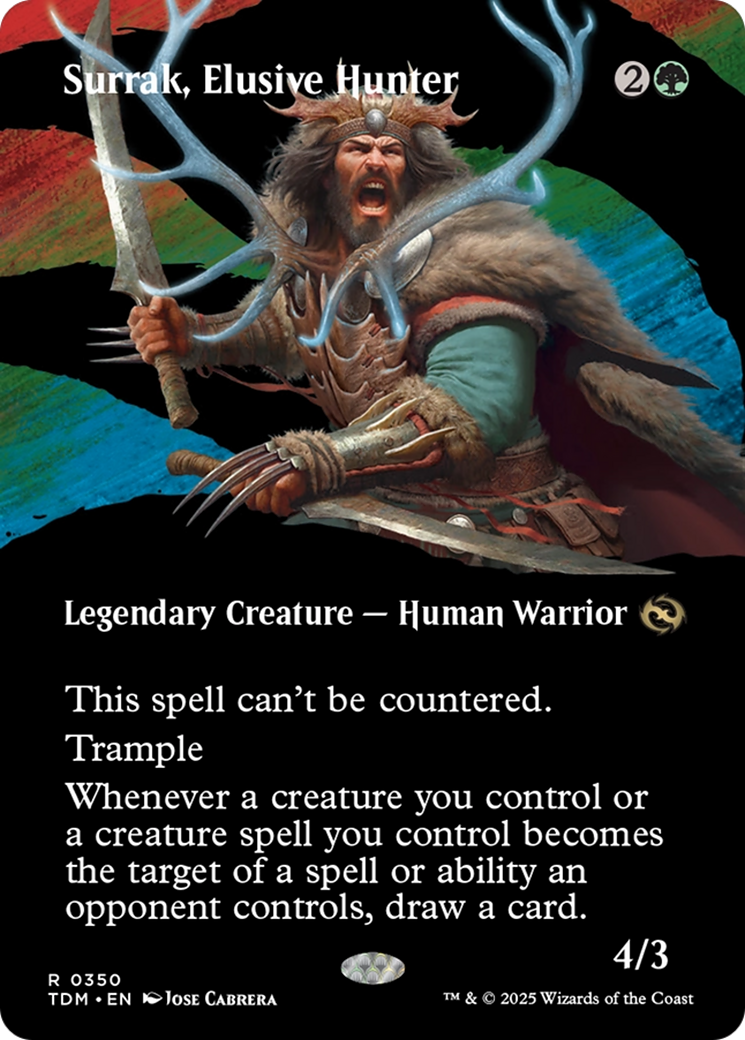 Surrak, Elusive Hunter (Borderless) (TDM-350) - Tarkir: Dragonstorm: (Showcase)