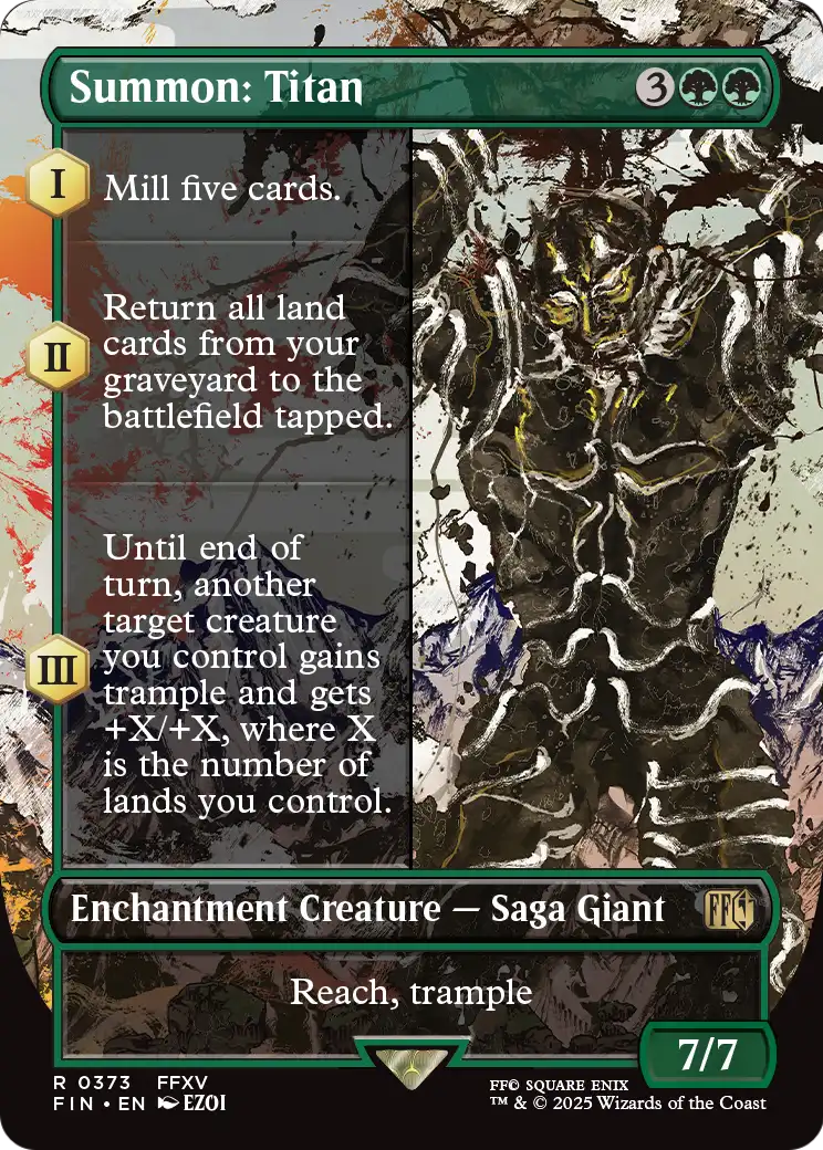 Summon: Titan (Borderless) (FIN-373) - FINAL FANTASY: (enchantment) Foil
