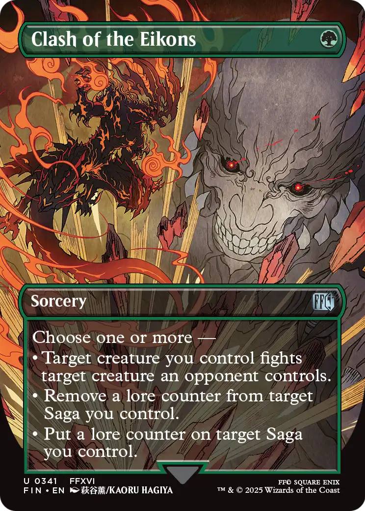 Clash of the Eikons (Borderless) (FIN-341) - FINAL FANTASY Foil