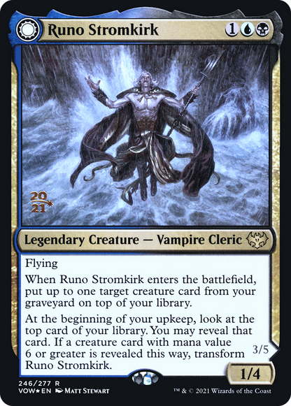 Runo Stromkirk (PRE-246) - Innistrad: Crimson Vow Promos: (Double Faced Transform) Foil