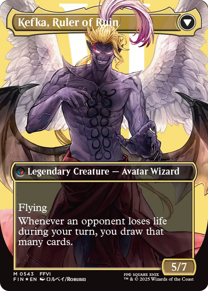 Kefka, Court Mage (0543) (Borderless) (Surge Foil) (FIN-543) - FINAL FANTASY Foil