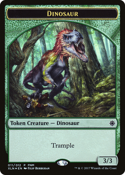 Dinosaur // Treasure (011) Token (FNM-011) - Friday Night Magic 2017 Foil