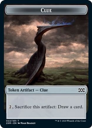 Clue // Golem Double-Sided Token (2XM-22 // 23) - Double Masters Foil