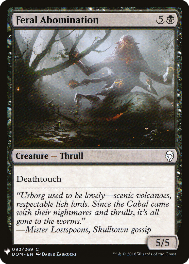 Feral Abomination (LIST-092) - The List