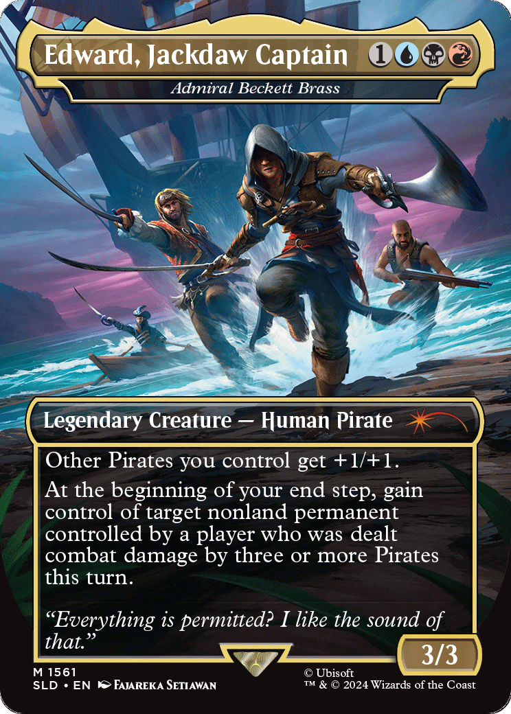 Edward, Jackdaw Captain - Admiral Beckett Brass (SLD-1561) - Secret Lair Drop / Edward, Jackdaw Captain (Borderless)