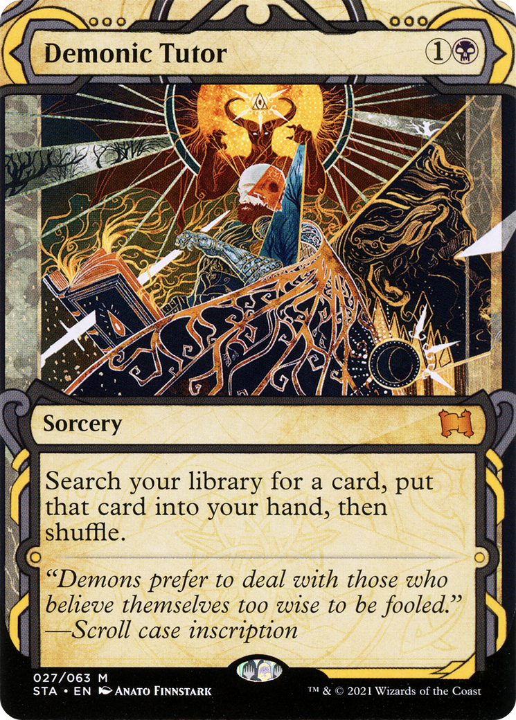 Demonic Tutor (STA-027) - Strixhaven Mystical Archive: (Showcase) (Borderless)