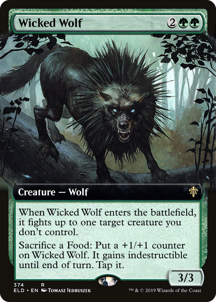 Wicked Wolf (Extended Art) (ELD-374) - Throne of Eldraine: (Extended Art) Foil
