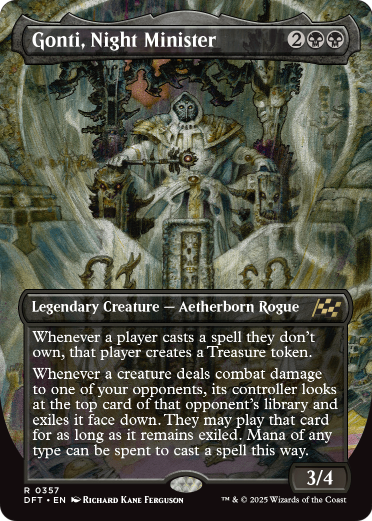 Gonti, Night Minister (Borderless) (DFT-357) - Aetherdrift Foil