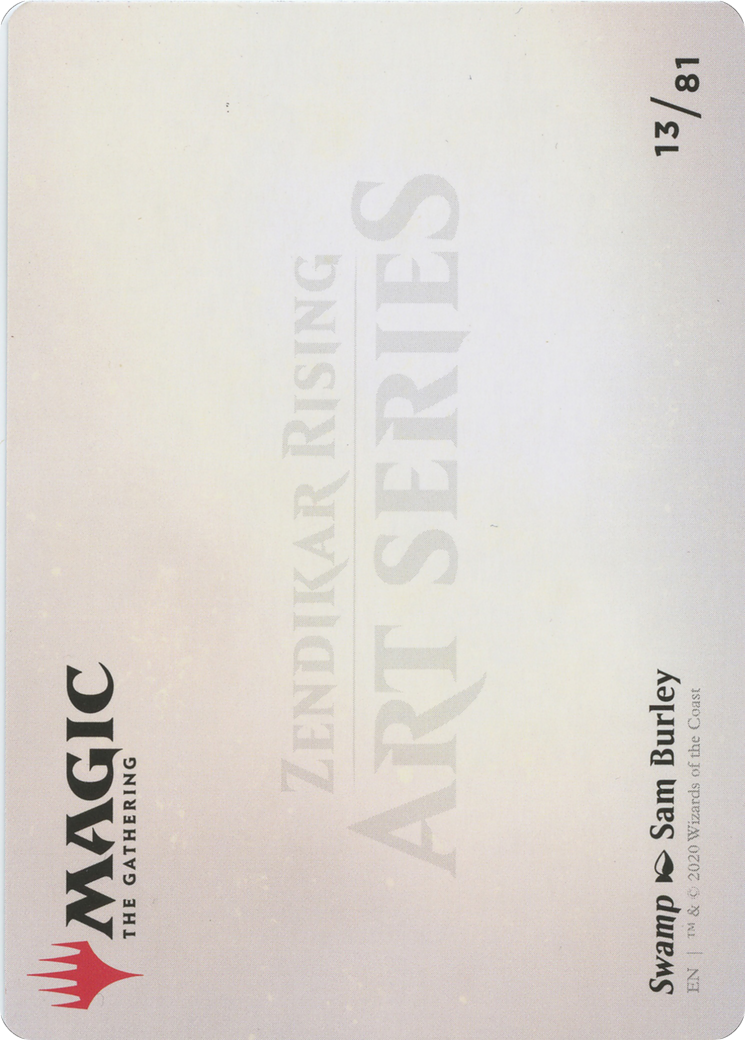 Swamp // Swamp (AZNR-013) - Zendikar Rising Art Series (Borderless) Foil