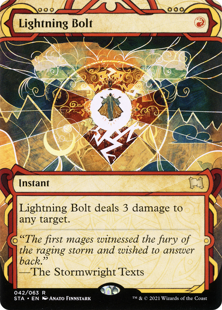 Lightning Bolt (STA-042) - Strixhaven Mystical Archive: (Showcase) (Borderless) Foil
