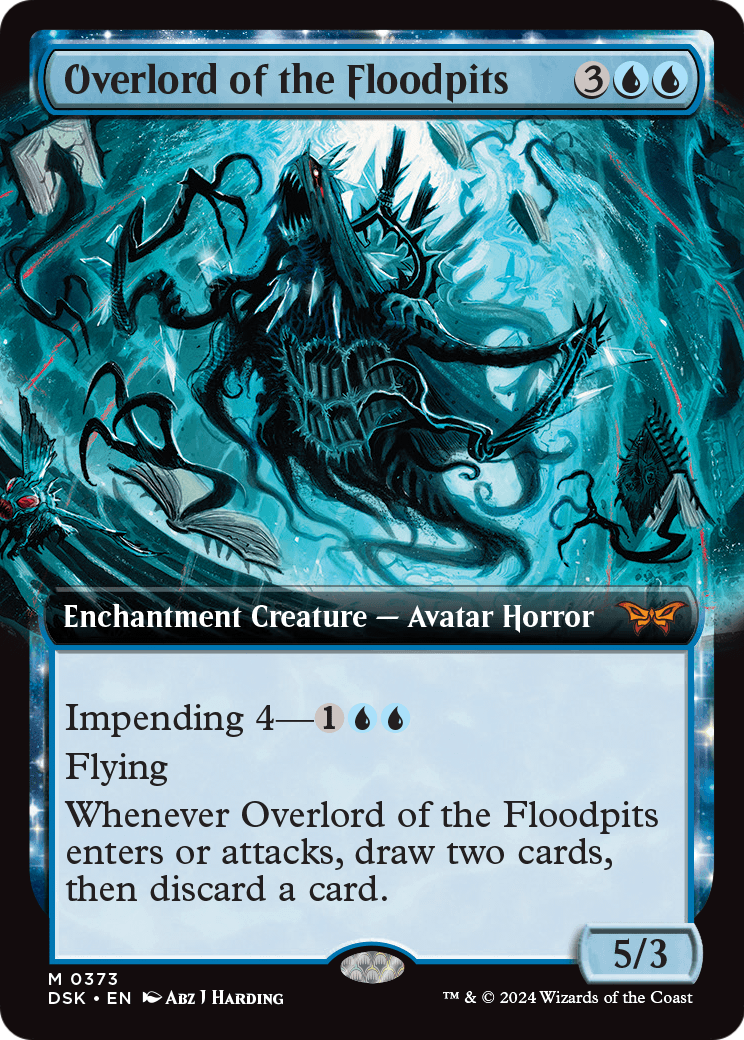 Overlord of the Floodpits (Extended Art) (DSK-373) - Duskmourn: House of Horror: (Extended Art, enchantment)
