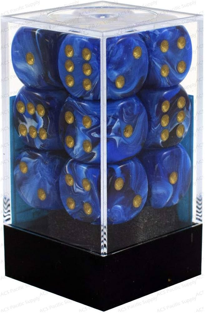 Chessex D6 16mm Dice Block (12 dice) - Vortex