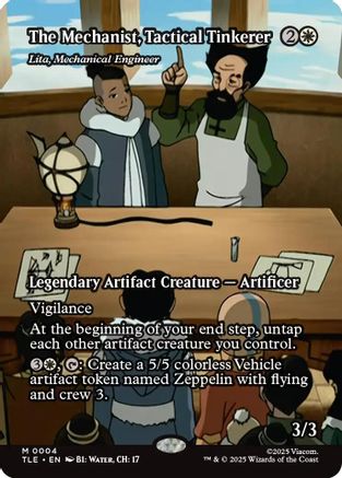 The Mechanist, Tactical Tinkerer - Lita, Mechanical Engineer (Borderless) (TLE-004) - Avatar: The Last Airbender: Eternal-Legal Foil