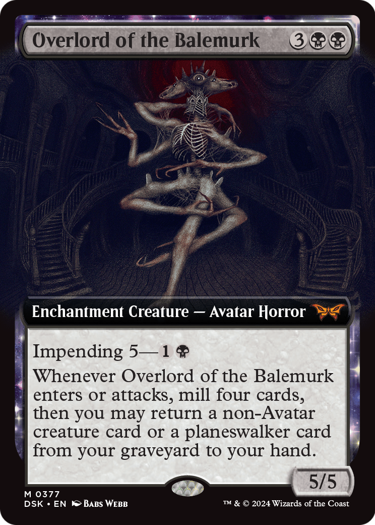 Overlord of the Balemurk (Extended Art) (DSK-377) - Duskmourn: House of Horror: (Extended Art, enchantment) Foil