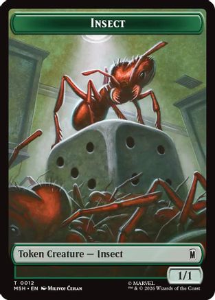 Insect // Clue Double-Sided Token (MSH-12 // 17) - Marvel Super Heroes