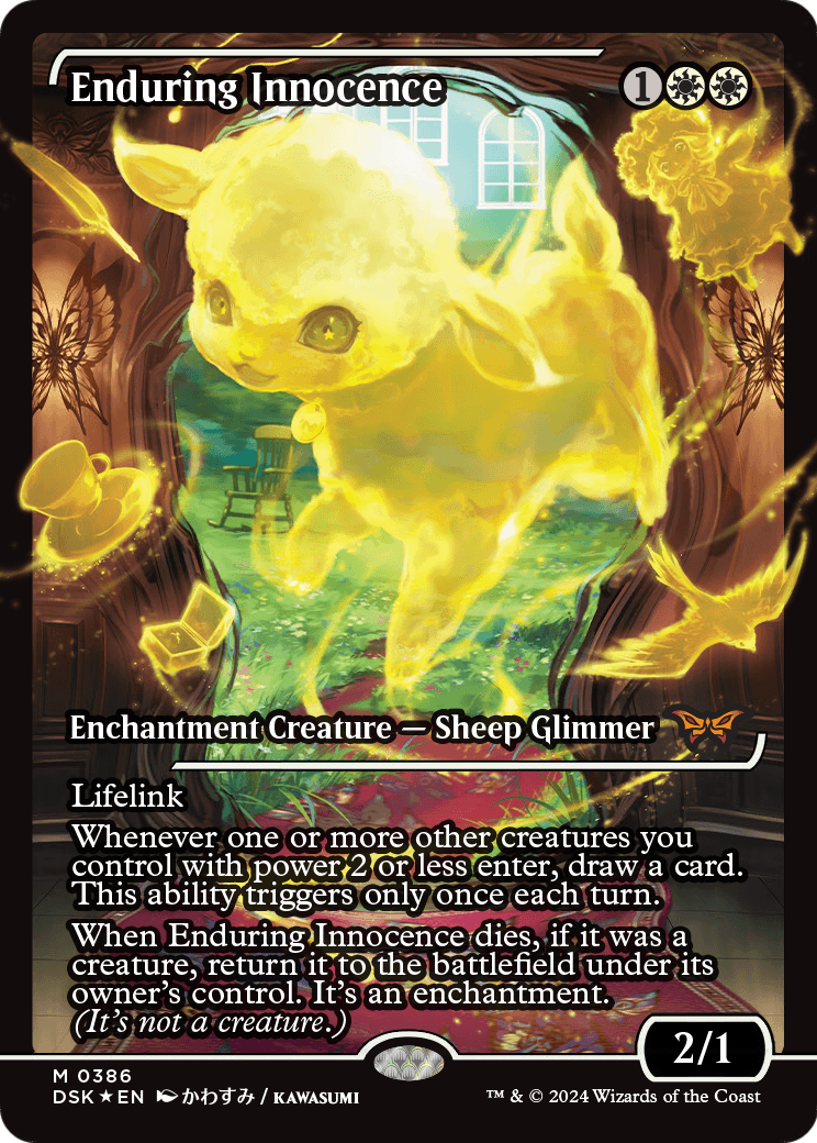 Enduring Innocence (Showcase) (DSK-386) - Duskmourn: House of Horror: (Showcase) Foil