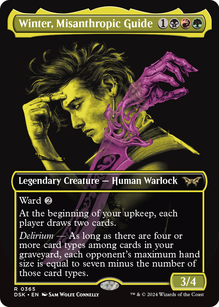 Winter, Misanthropic Guide (Showcase) (DSK-365) - Duskmourn: House of Horror (Borderless) Foil