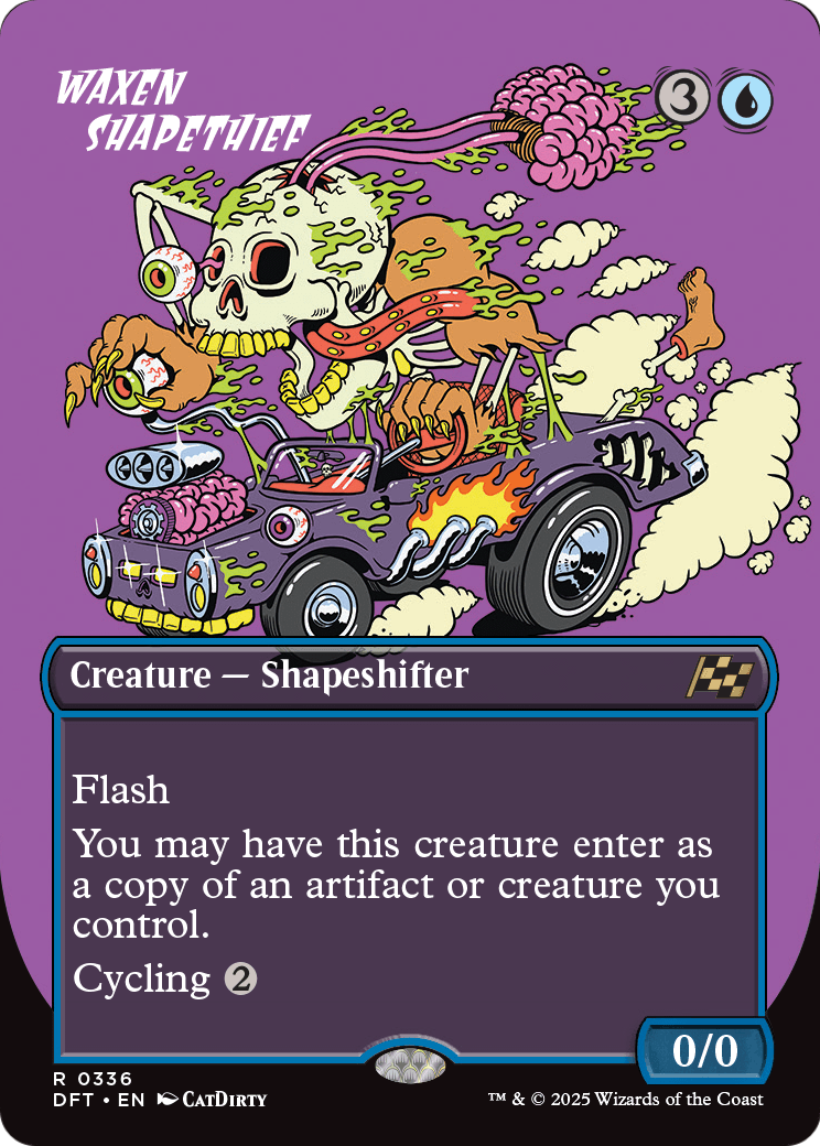 Waxen Shapethief (Borderless) (DFT-336) - Aetherdrift Foil