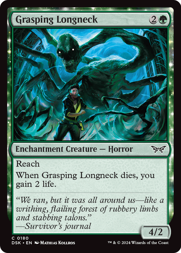Grasping Longneck (DSK-180) - Duskmourn: House of Horror: (enchantment) Foil