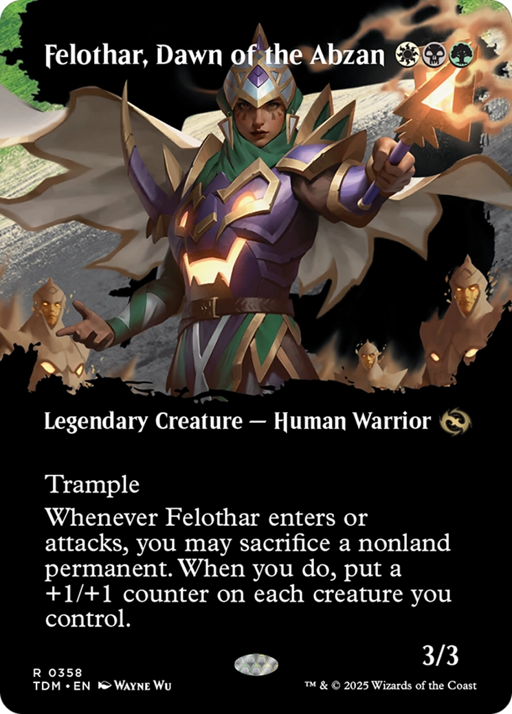 Felothar, Dawn of the Abzan (Borderless) (TDM-358) - Tarkir: Dragonstorm: (Showcase) Foil