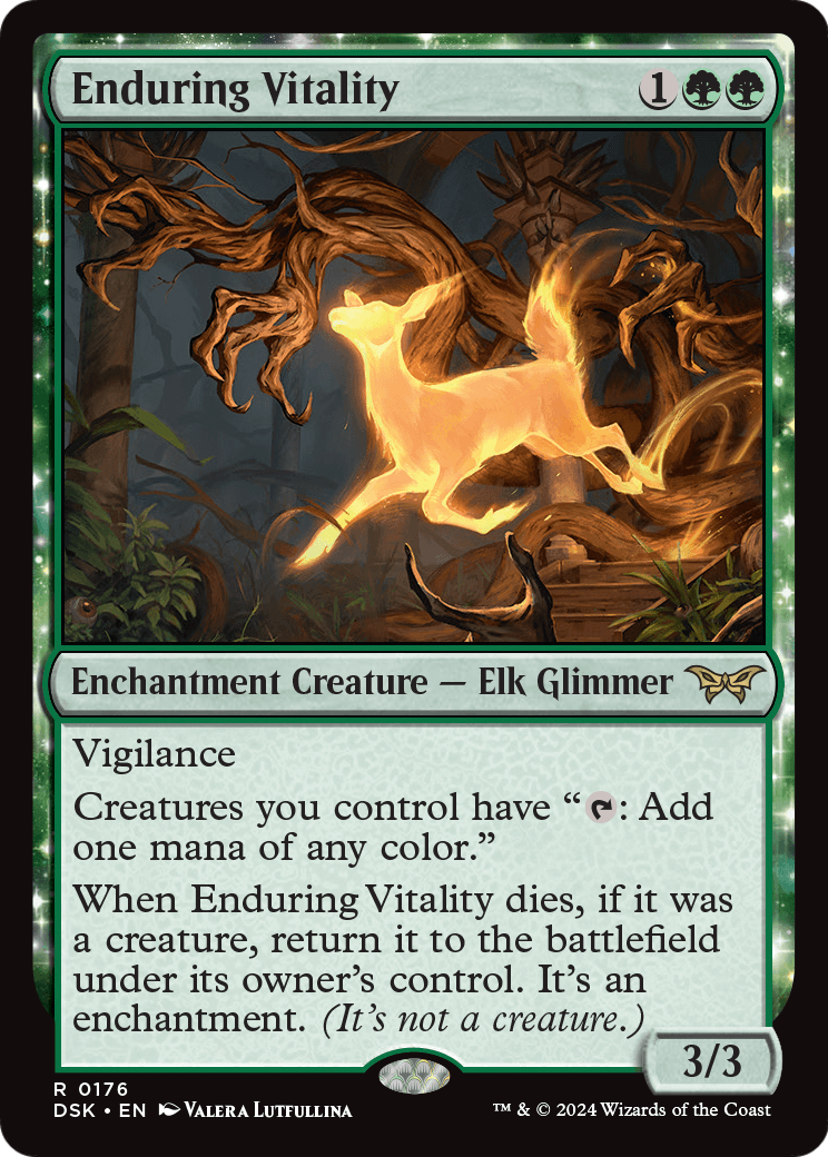 Enduring Vitality (DSK-176) - Duskmourn: House of Horror: (enchantment)