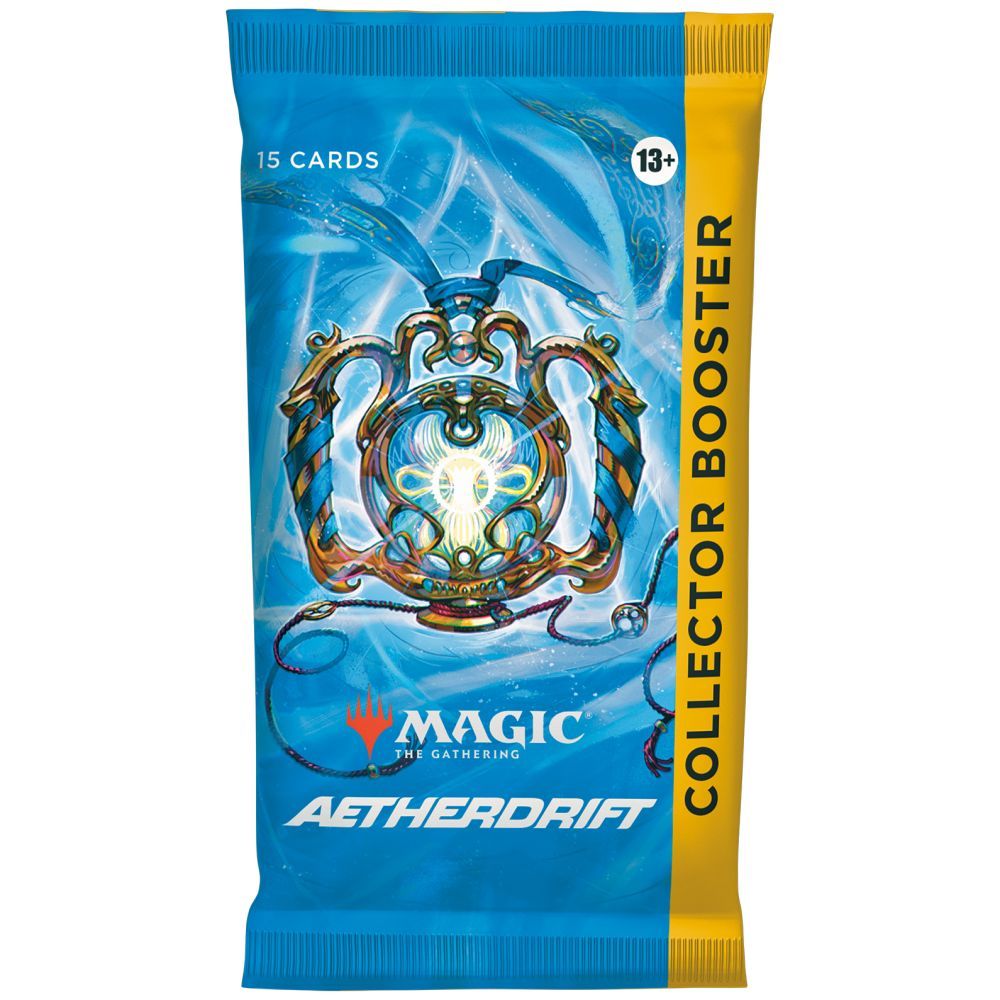 Aetherdrift Collector Booster Pack from Magic: The Gathering, sold at Game Roost - Games Hobbies Collectibles, showcasing rare foils, alternate art, and premium MTG card content.