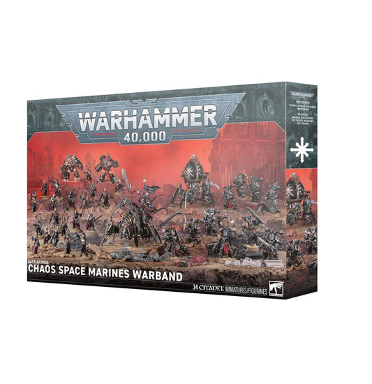 Battleforce Chaos Space Marines Warband – Warhammer 40,000 army box featuring Chaos Space Marines and elite units. Available at Game Roost NZ.