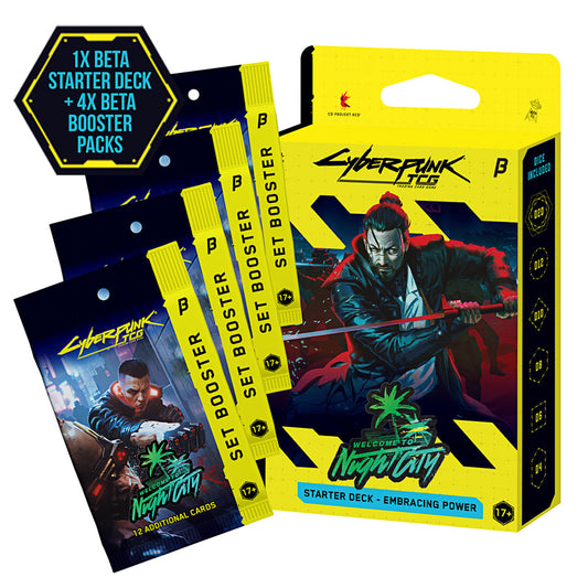 Cyberpunk TCG: Welcome to Night City – Beta Starter Deck + 4 Beta Booster Packs *IN-STORE ONLY*
