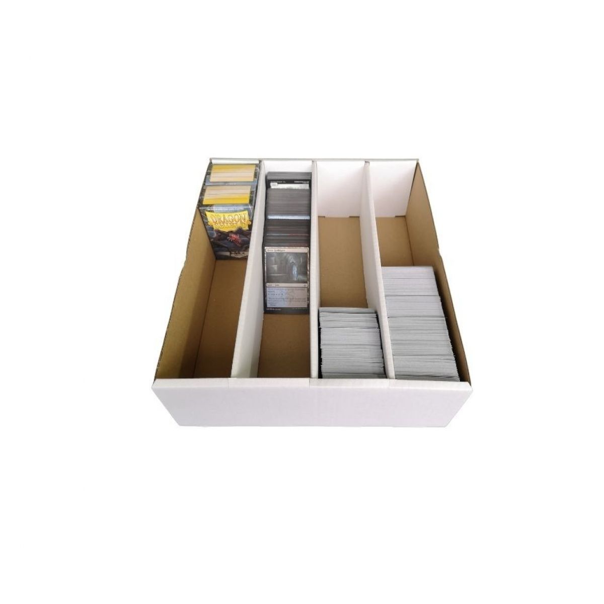 LPG Cardboard Card Case 3200 count – white storage box for TCG cards like Pokémon, Magic: The Gathering, and One Piece.
