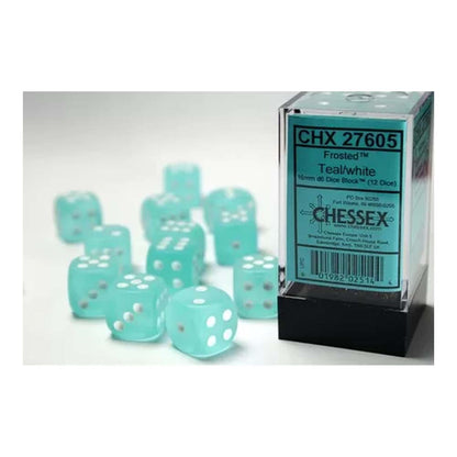 Chessex D6 16mm Dice Block (12 dice) - Frosted