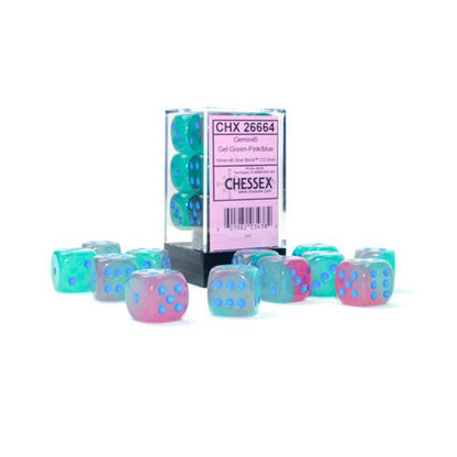 Chessex D6 16mm Dice Block (12 dice) - Gemini
