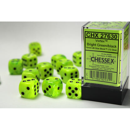 Chessex D6 16mm Dice Block (12 dice) - Vortex