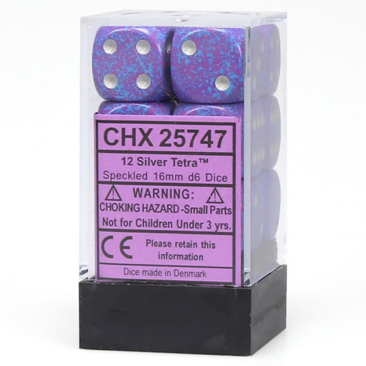 Chessex D6 16mm Dice Block (12 dice) - Speckled