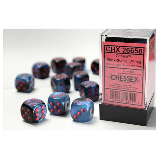 Chessex D6 16mm Dice Block (12 dice) - Gemini