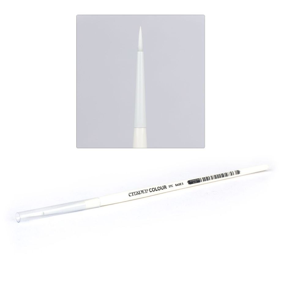 Citadel Colour Synthetic Base Brush (Small) is a fine-tipped synthetic brush ideal for applying smooth basecoats to small areas on Warhammer miniatures