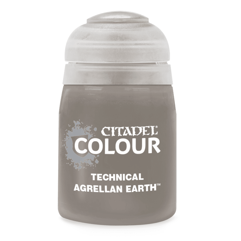 A 24ml pot of Citadel Technical Agrellan Earth paint.