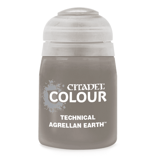 A 24ml pot of Citadel Technical Agrellan Earth paint.