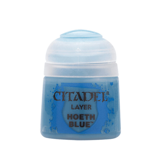 Citadel Layer Hoeth Blue 12ml (22-14) – vibrant mid-tone blue acrylic paint by Games Workshop for Warhammer miniatures, available at Game Roost