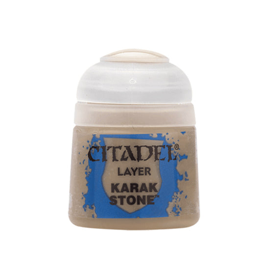 Citadel Layer Karak Stone 12ml – warm light brown acrylic paint by Games Workshop for miniature layering, available at Game Roost
