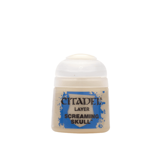 Citadel Layer Screaming Skull 12ml (22-33) – pale bone-colored acrylic paint by Games Workshop for miniatures, available at Game Roost