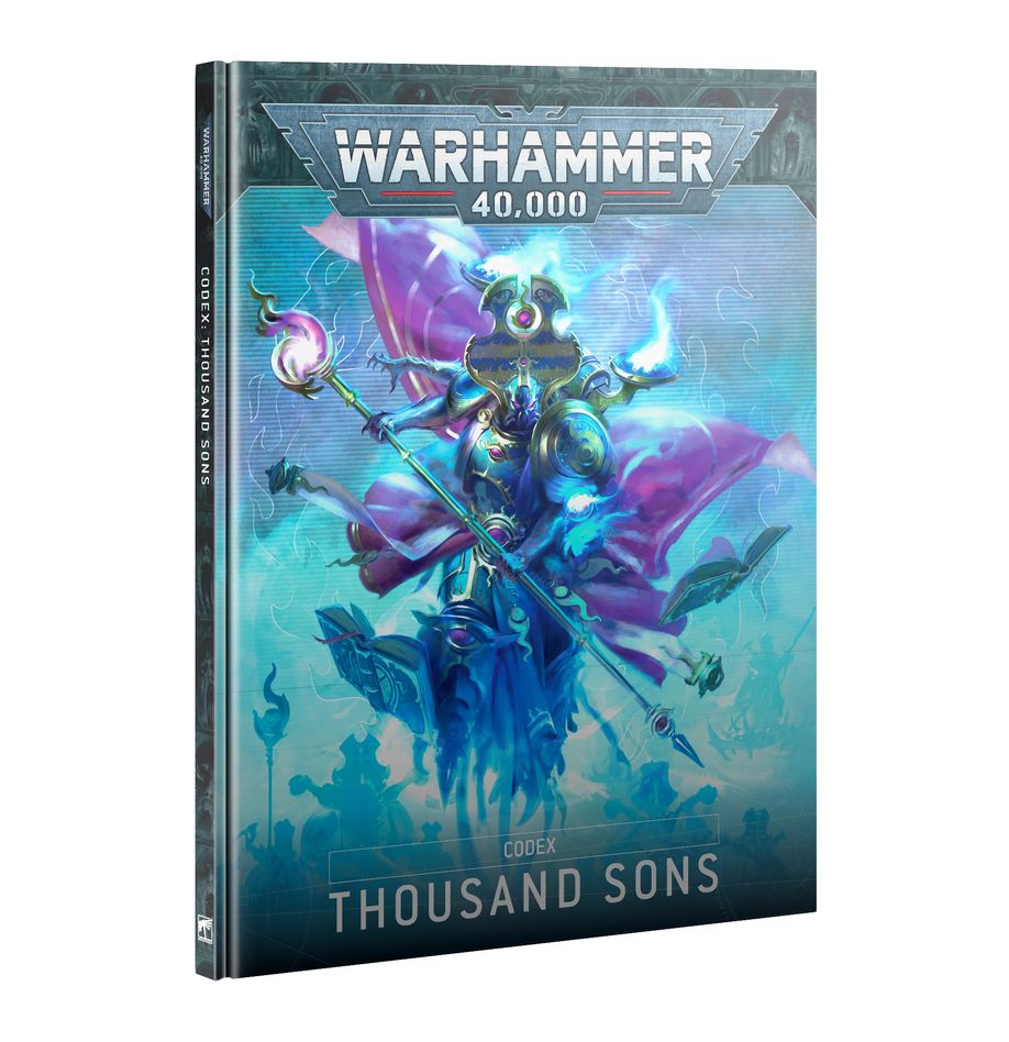 Codex: Thousand Sons Warhammer 40K 9th Edition – hardcover rulebook featuring Tzeentch-themed artwork, available at Game Roost NZ