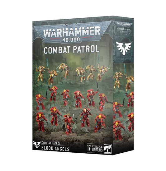Combat Patrol: Blood Angels – Warhammer 40,000 starter box featuring Blood Angels Space Marine units and HQ. Available at Game Roost NZ.