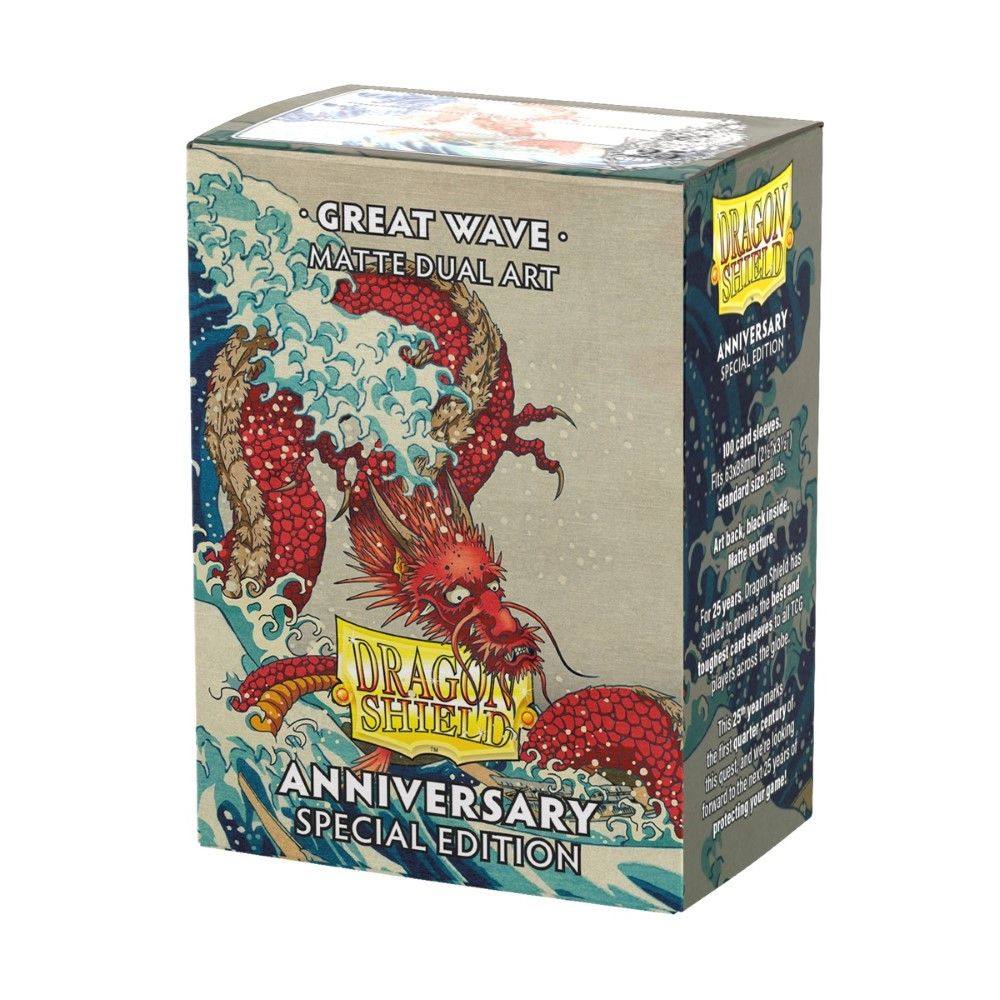 Dragon Shield Matte Dual Art Sleeves - Anniversary Special Edition Great Wave, featuring iconic artwork of the Great Wave with a durable matte finish for premium card protection
