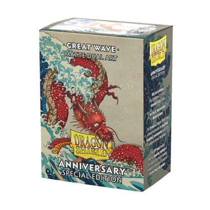 Dragon Shield Matte Dual Art Sleeves - Anniversary Special Edition Great Wave, featuring iconic artwork of the Great Wave with a durable matte finish for premium card protection
