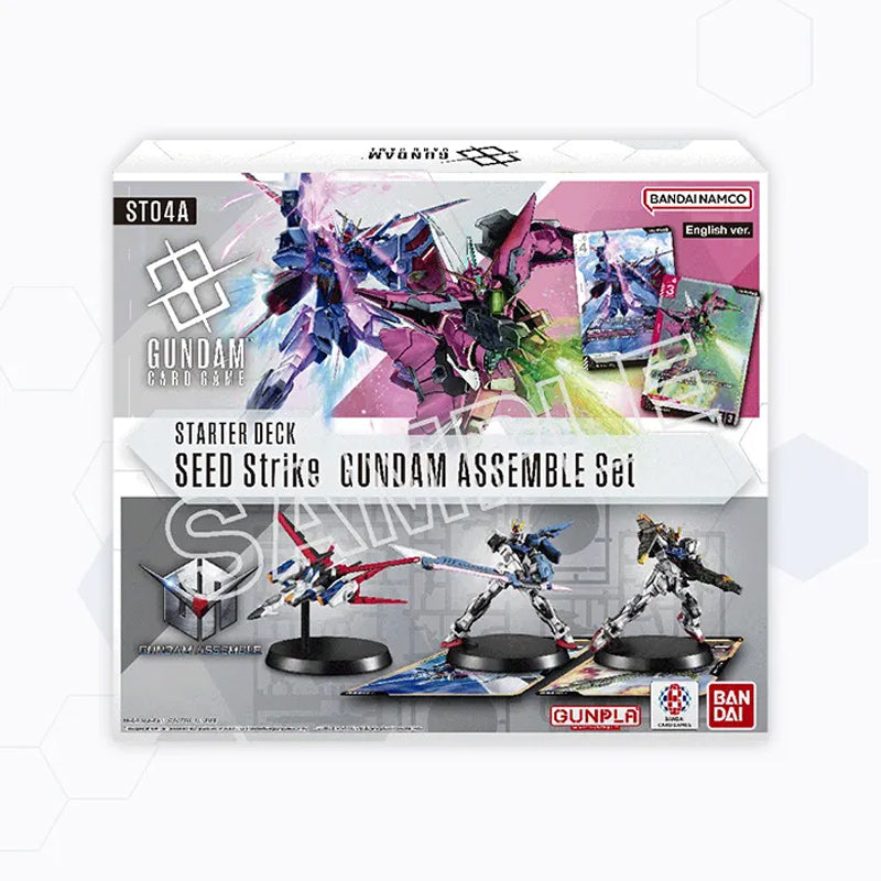 Gundam Card Game Starter Set ST04A – SEED Strike deck with Gunpla miniatures from Game Roost NZ