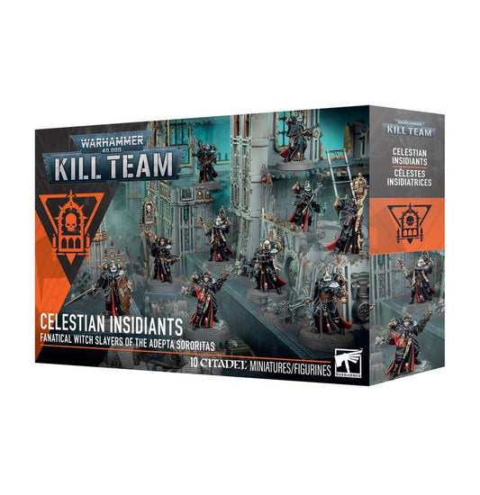 The Celestian Insidiants are fanatical Adepta Sororitas witch hunters trained to silence psykers, heretics, and enemies of the Imperium through faith, sacrifice, and relentless aggression.