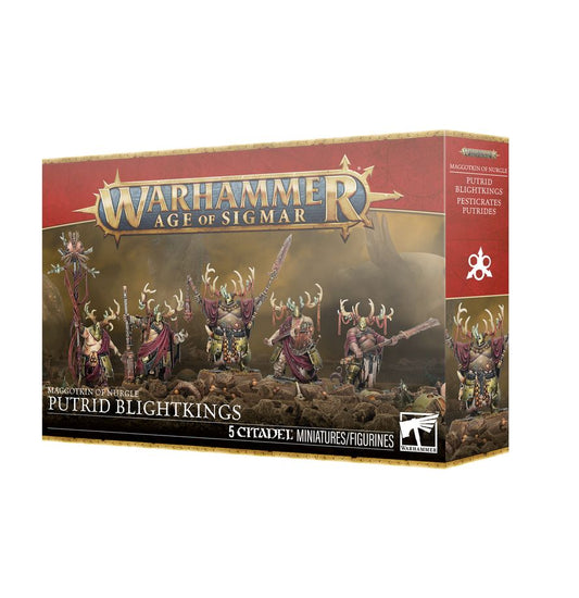 Maggotkin of Nurgle Putrid Blightkings – elite Chaos warriors for Warhammer Age of Sigmar. Available at Game Roost NZ.