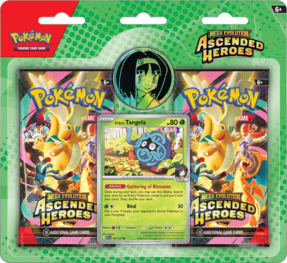 Pokemon TCG: Ascended Heroes 2pk Blister Erika/Larry *IN-STORE ONLY / PICK-UP IN-STORE ONLY*